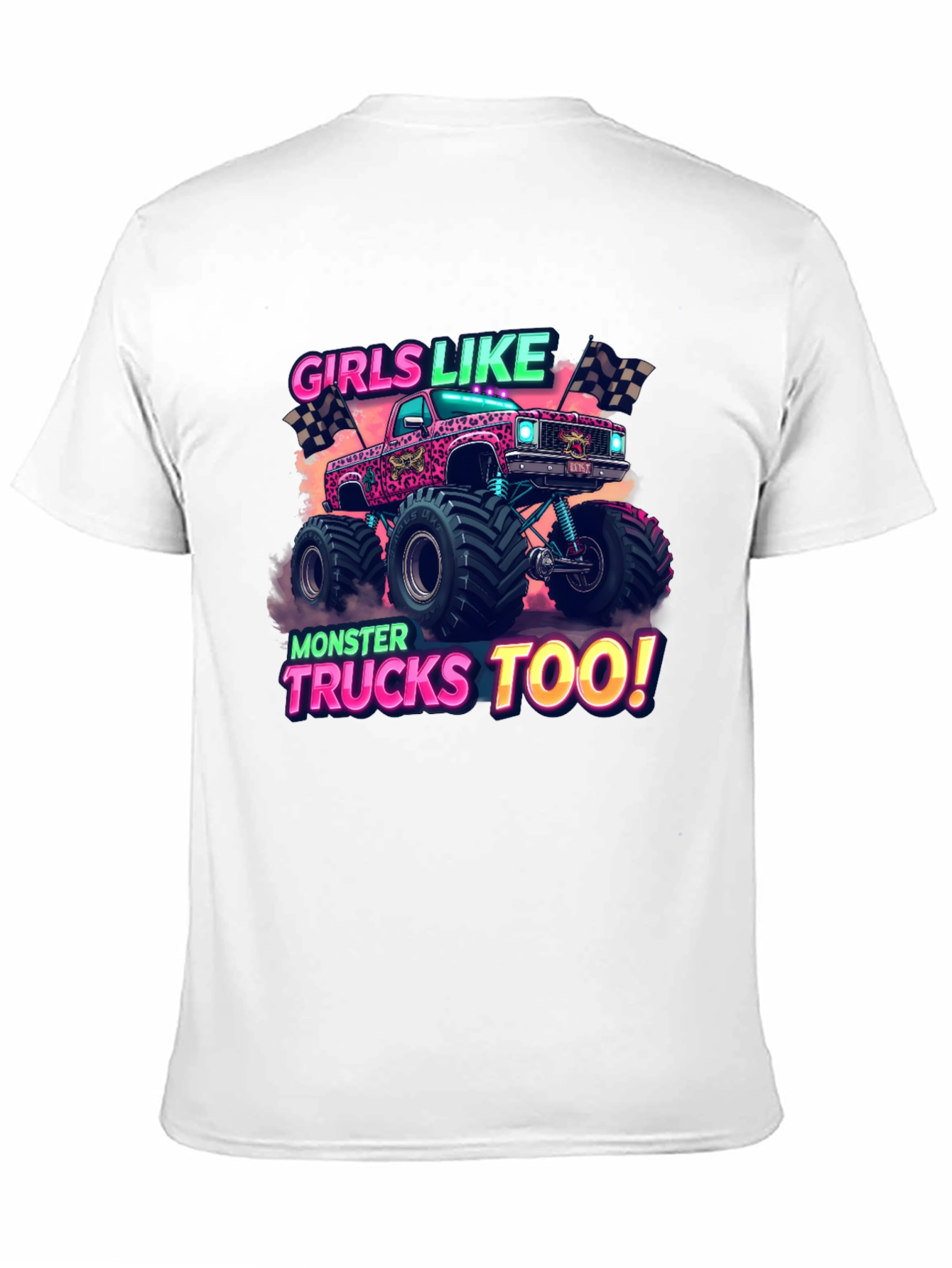Girls Like Monster Trucks Too Graphic T-Shirt