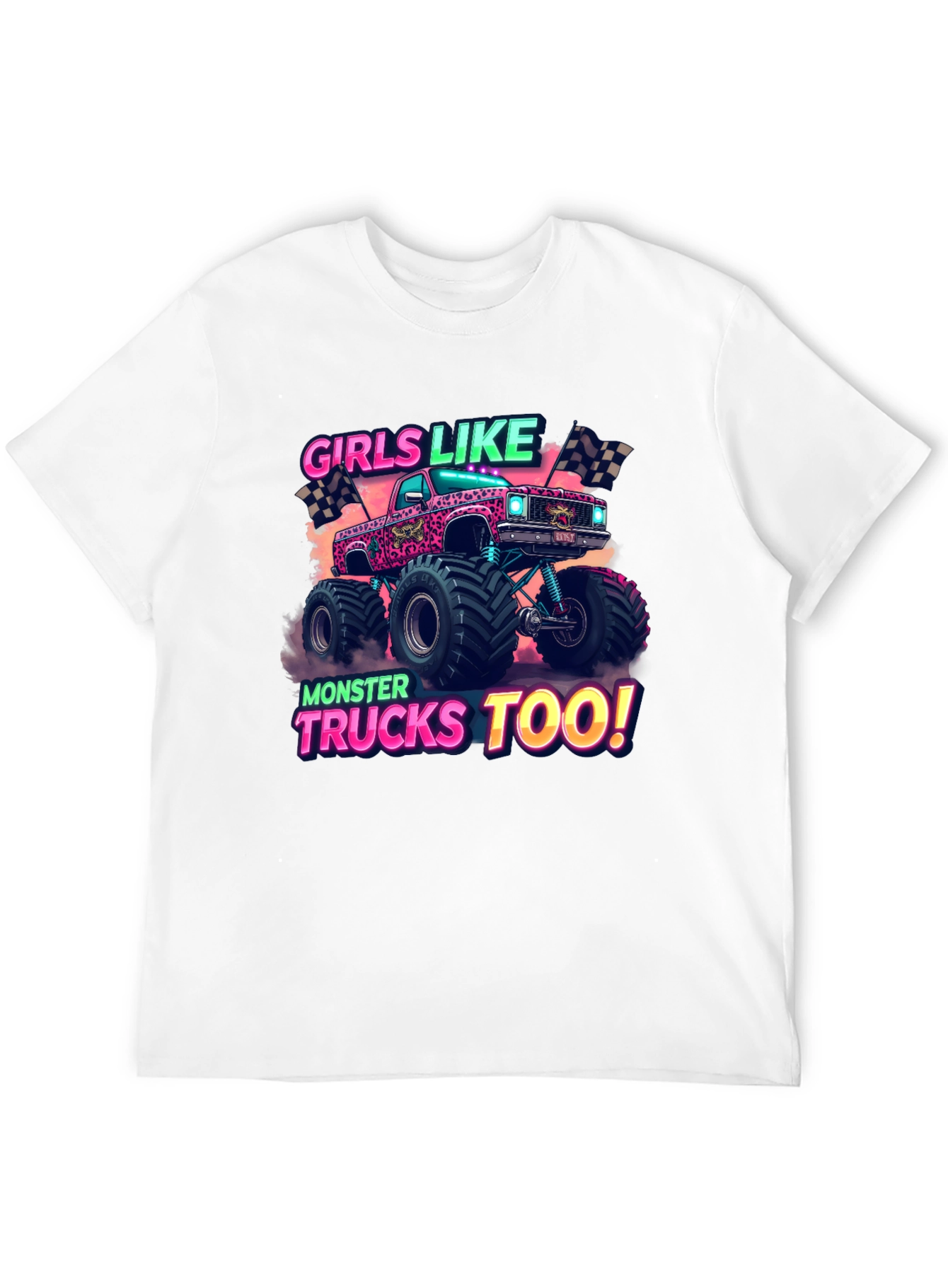 Girls Like Monster Trucks Too Graphic T-Shirt
