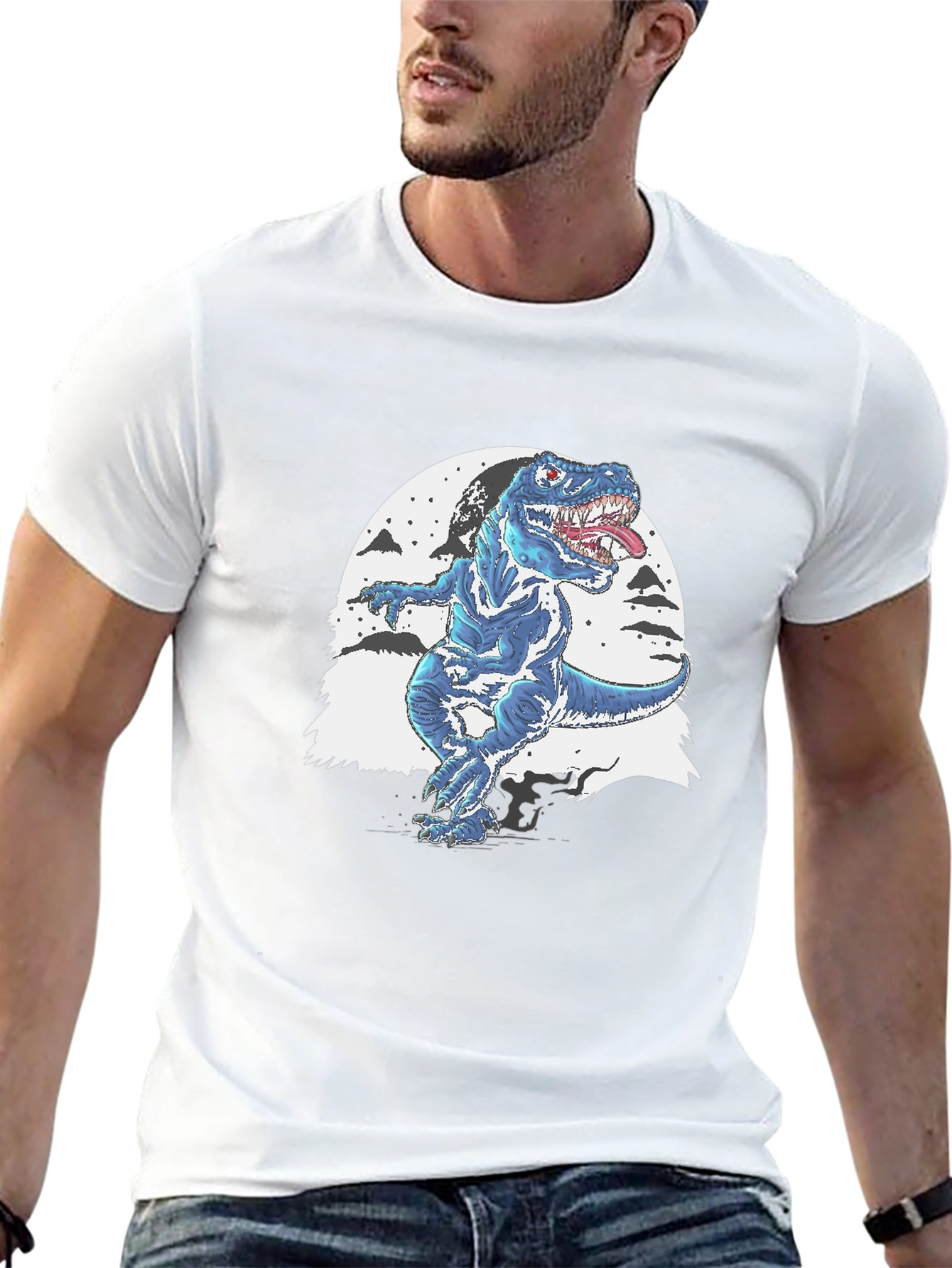 Dino T-Shirt - Blue T-Rex Design