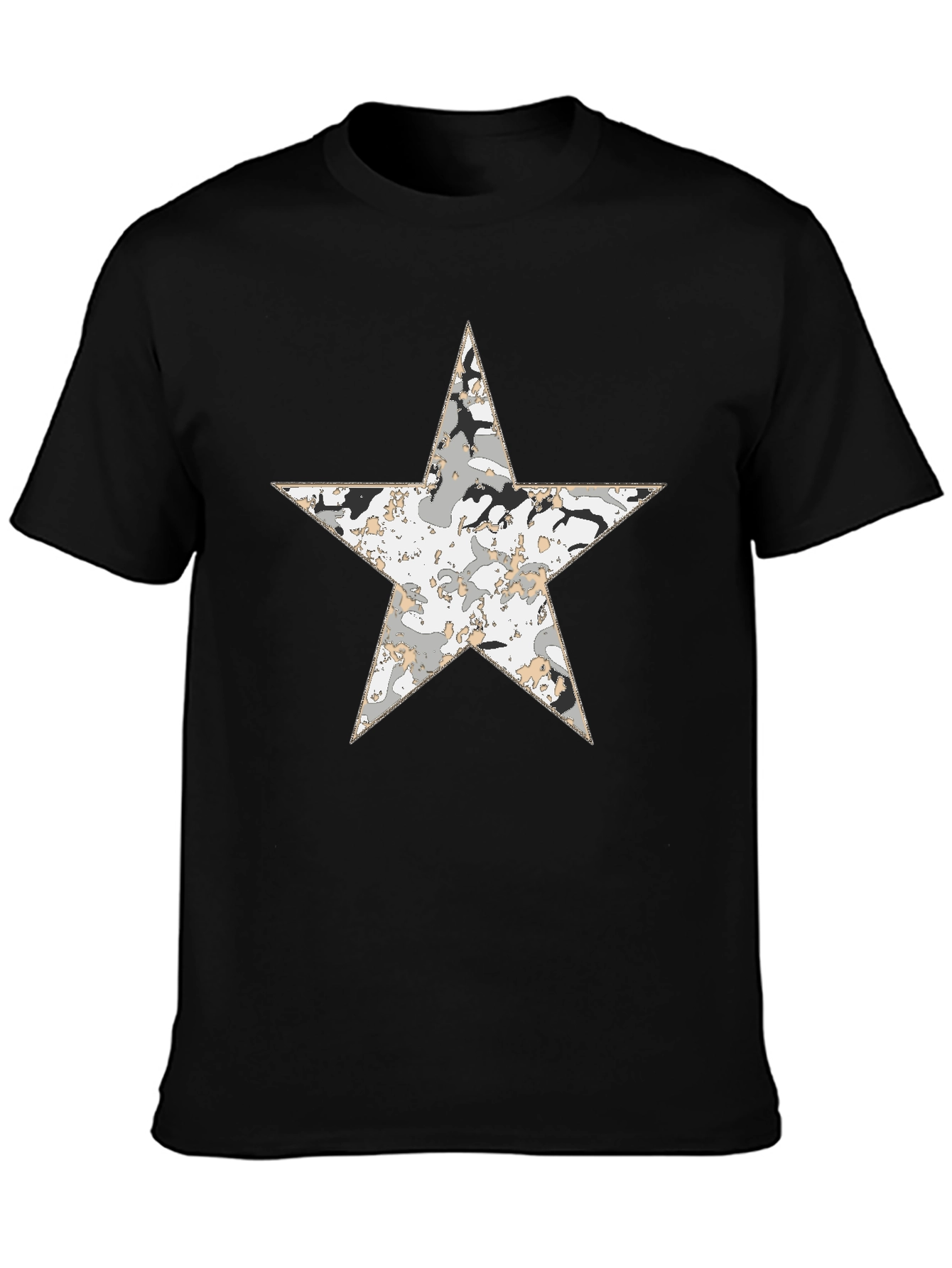 Star Camo T-Shirt - Mens Black Graphic Tee