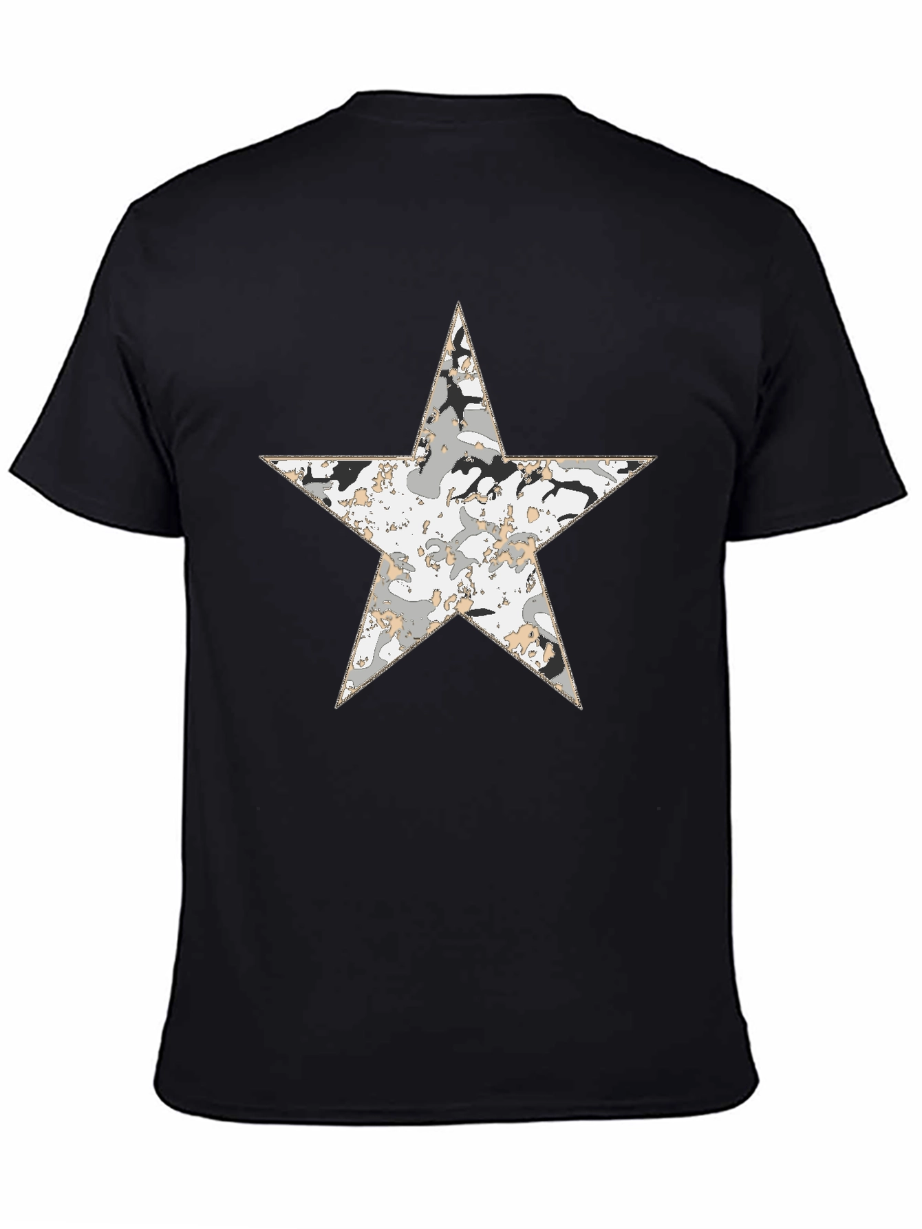 Star Camo T-Shirt - Mens Black Graphic Tee