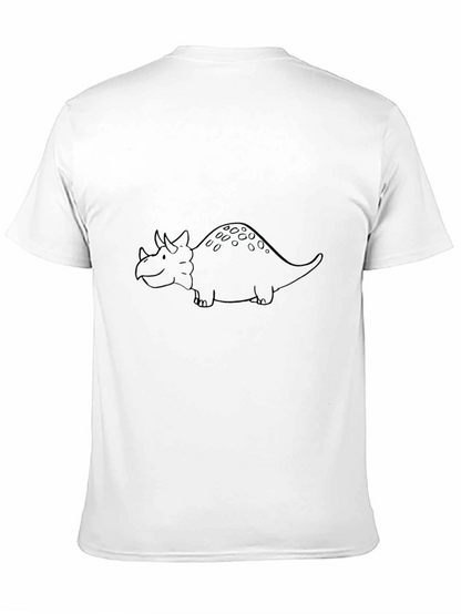 Triceratops Outline T-Shirt - Cool Dino Tee