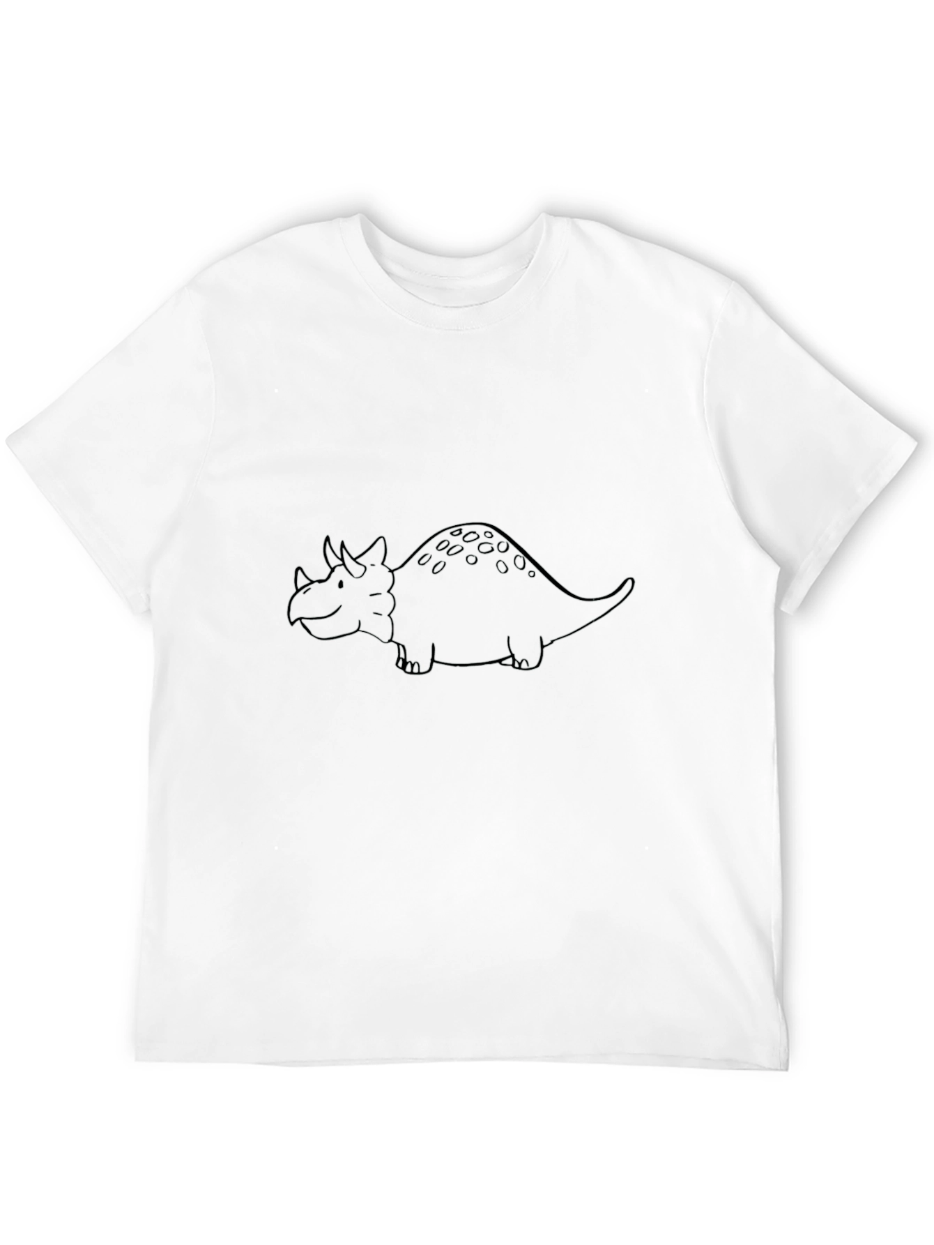 Triceratops Outline T-Shirt - Cool Dino Tee