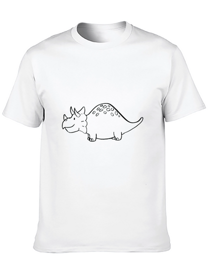 Triceratops Outline T-Shirt - Cool Dino Tee