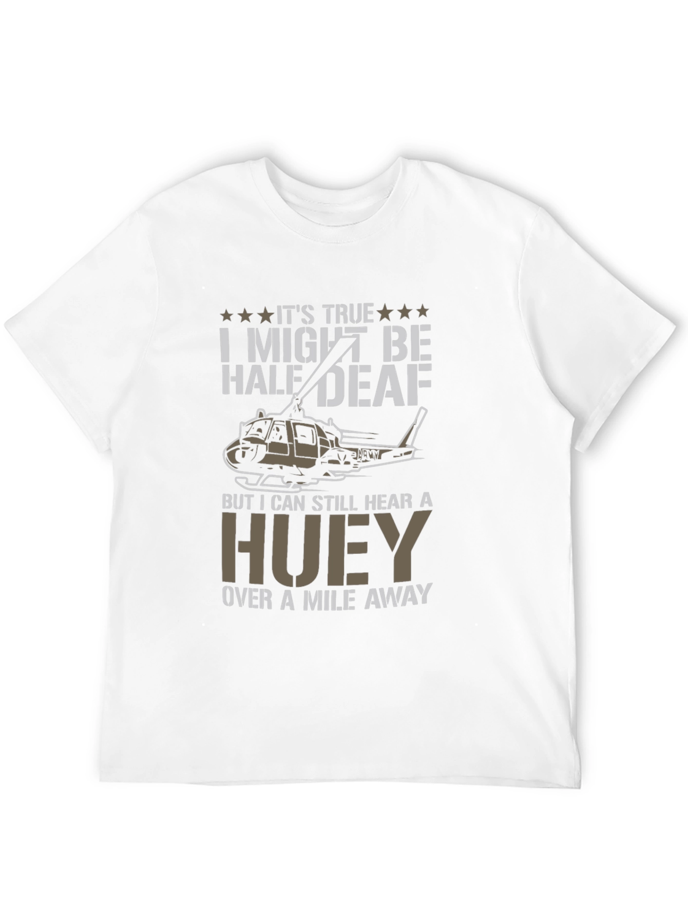 Half Deaf Huey Helicopter T-Shirt