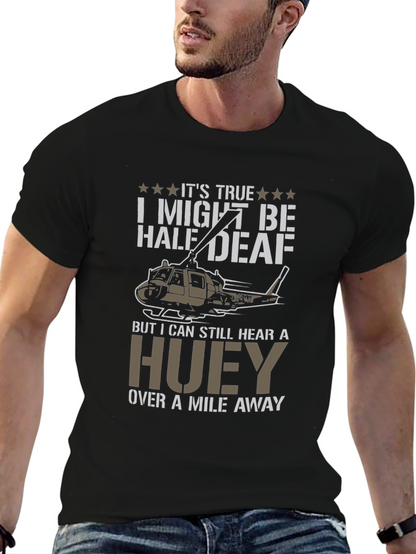Half Deaf Huey Helicopter T-Shirt