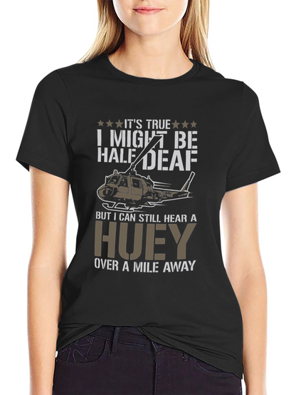 Half Deaf Huey Helicopter T-Shirt