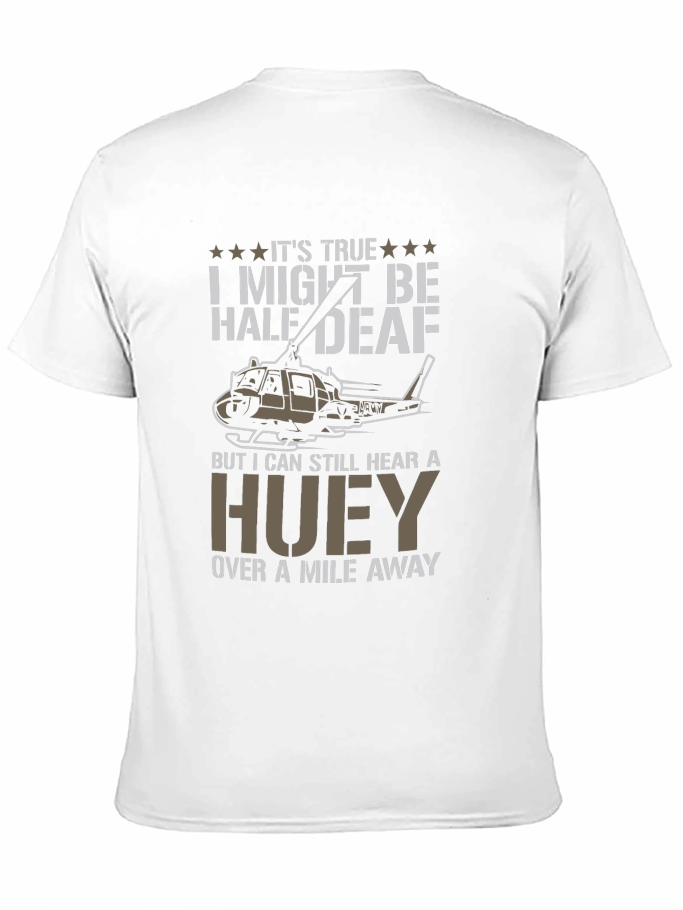 Half Deaf Huey Helicopter T-Shirt
