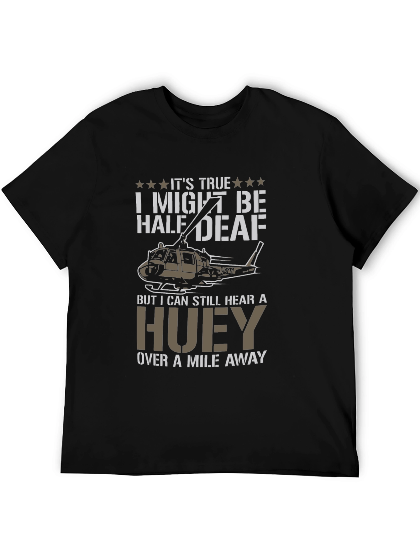 Half Deaf Huey Helicopter T-Shirt