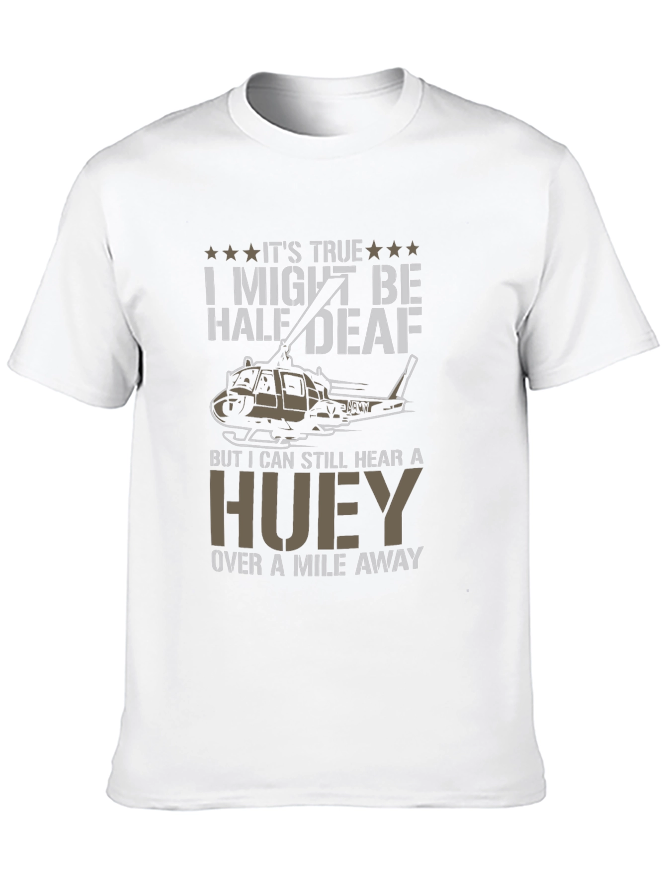 Half Deaf Huey Helicopter T-Shirt