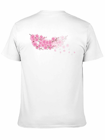 Cherry Blossom Black T-Shirt - Floral Design