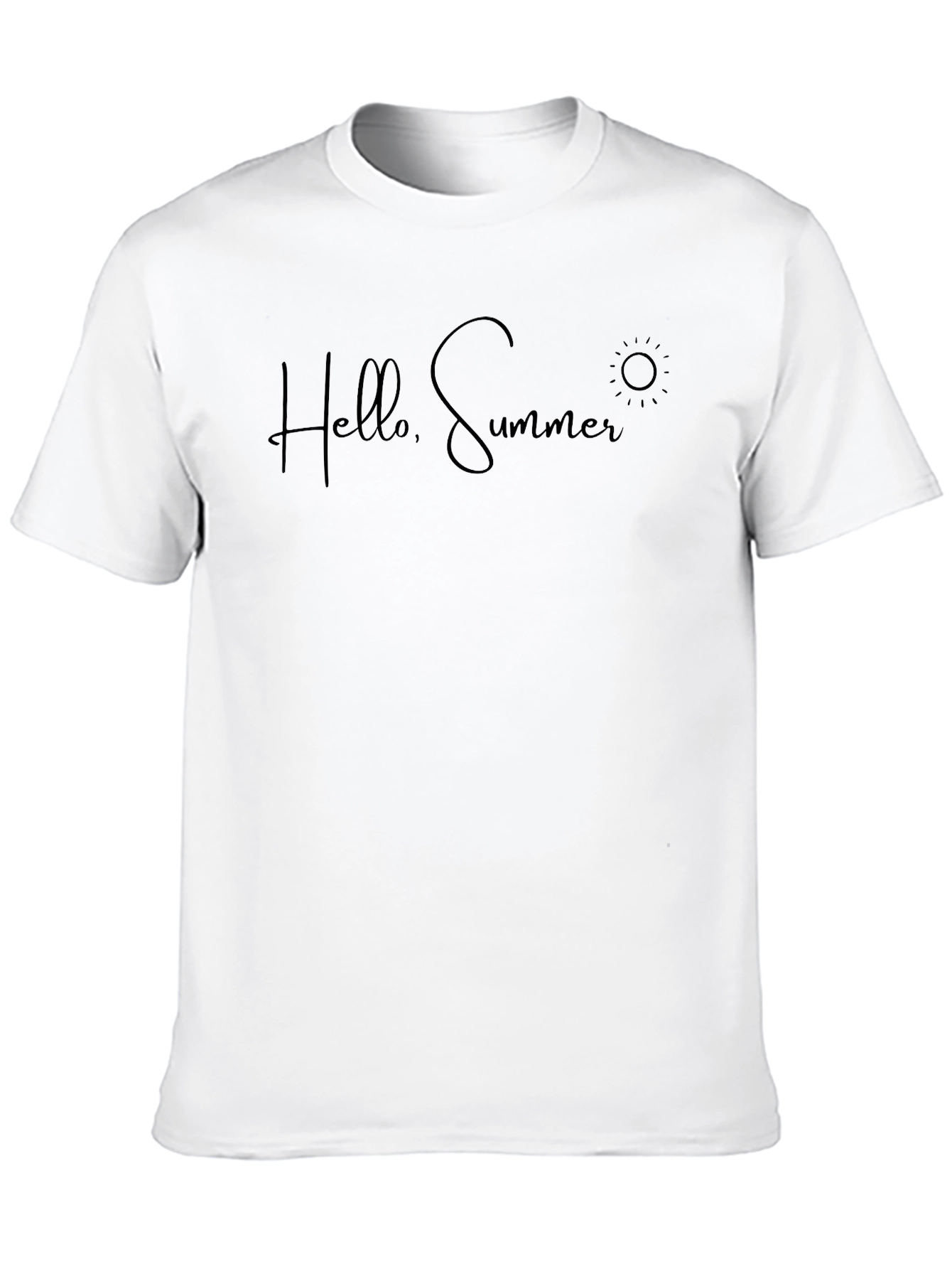 Hello Summer T-Shirt - Black Short Sleeve Tee