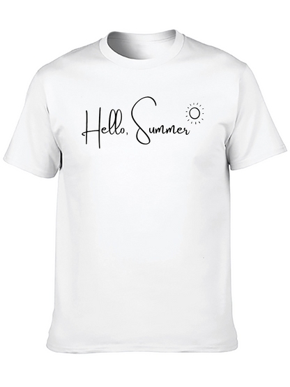 Hello Summer T-Shirt - Black Short Sleeve Tee