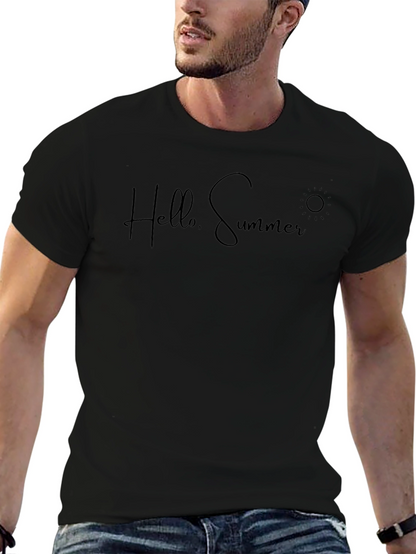 Hello Summer T-Shirt - Black Short Sleeve Tee
