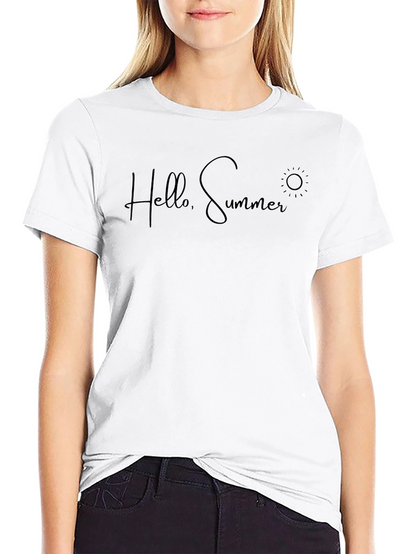 Hello Summer T-Shirt - Black Short Sleeve Tee