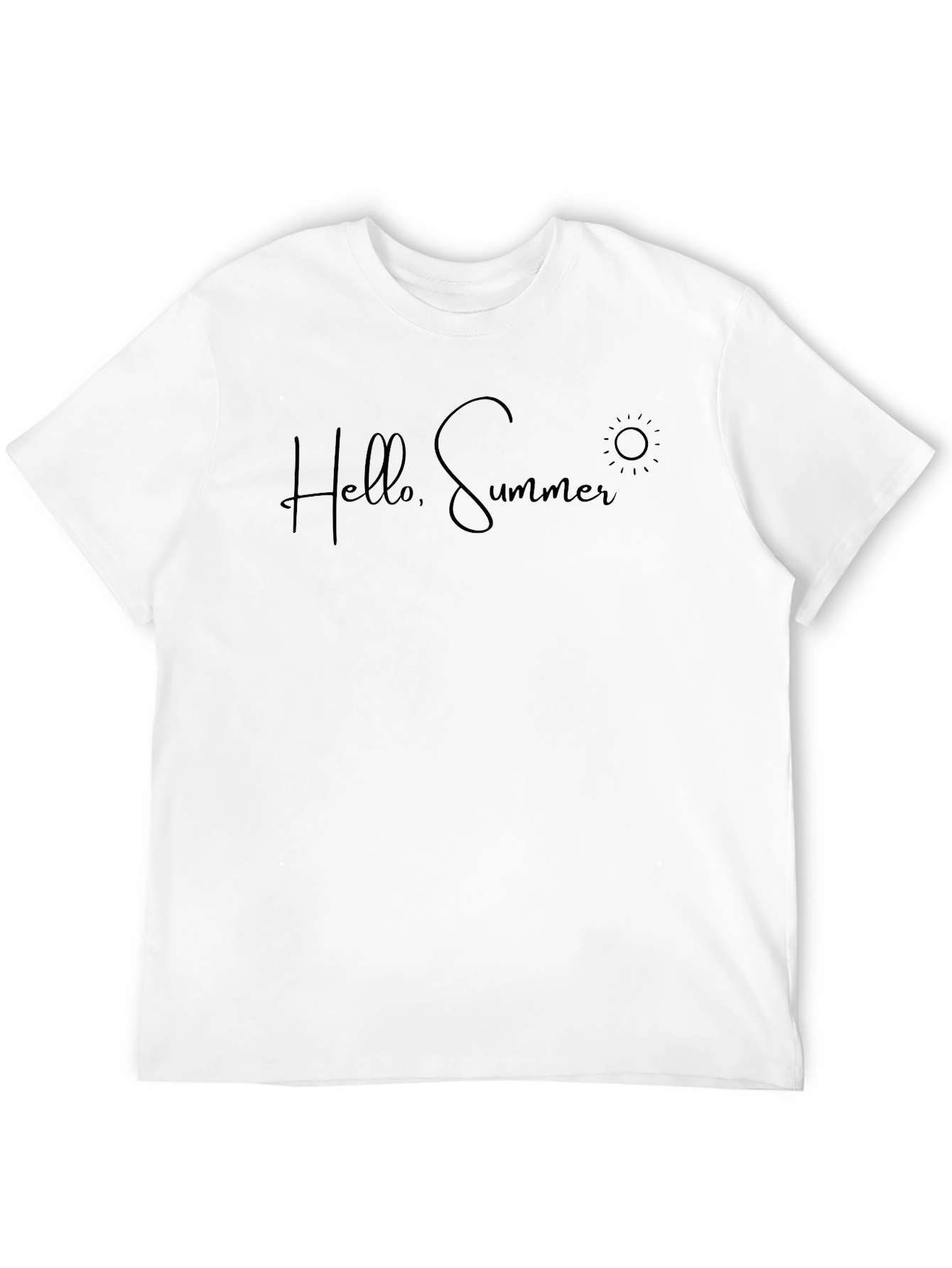 Hello Summer T-Shirt - Black Short Sleeve Tee