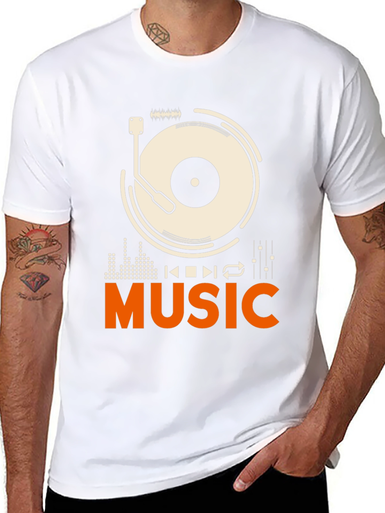 Music Lover Graphic Tee - Black Cotton T-Shirt