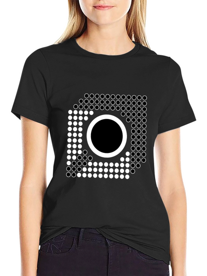 Geometric Circle Graphic Tee - Modern Style Black T-Shirt