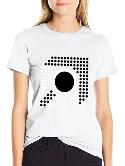 Geometric Circle Graphic Tee - Modern Style Black T-Shirt