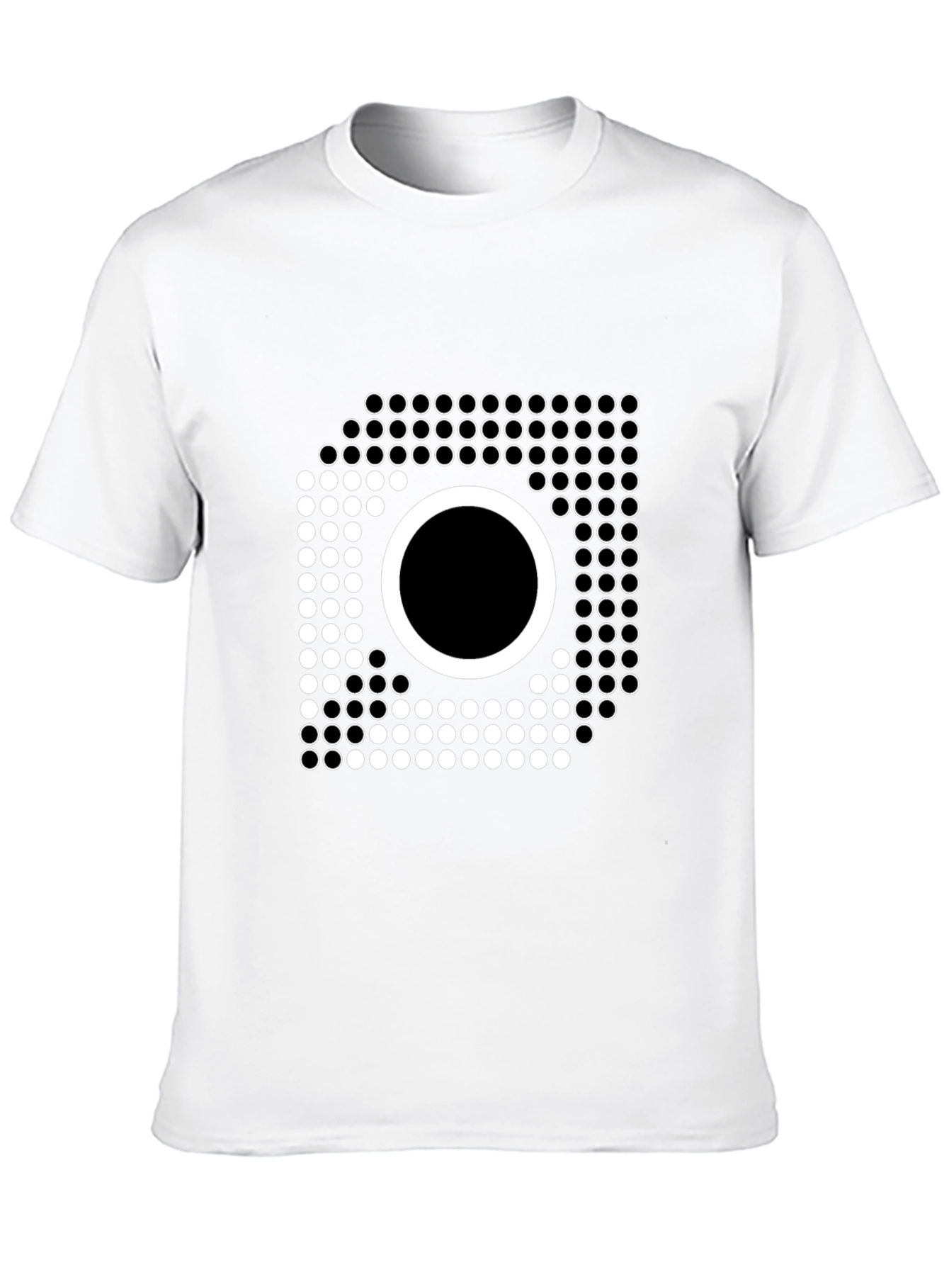 Geometric Circle Graphic Tee - Modern Style Black T-Shirt