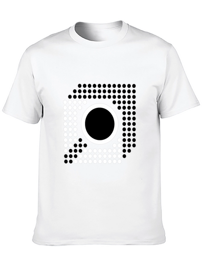 Geometric Circle Graphic Tee - Modern Style Black T-Shirt