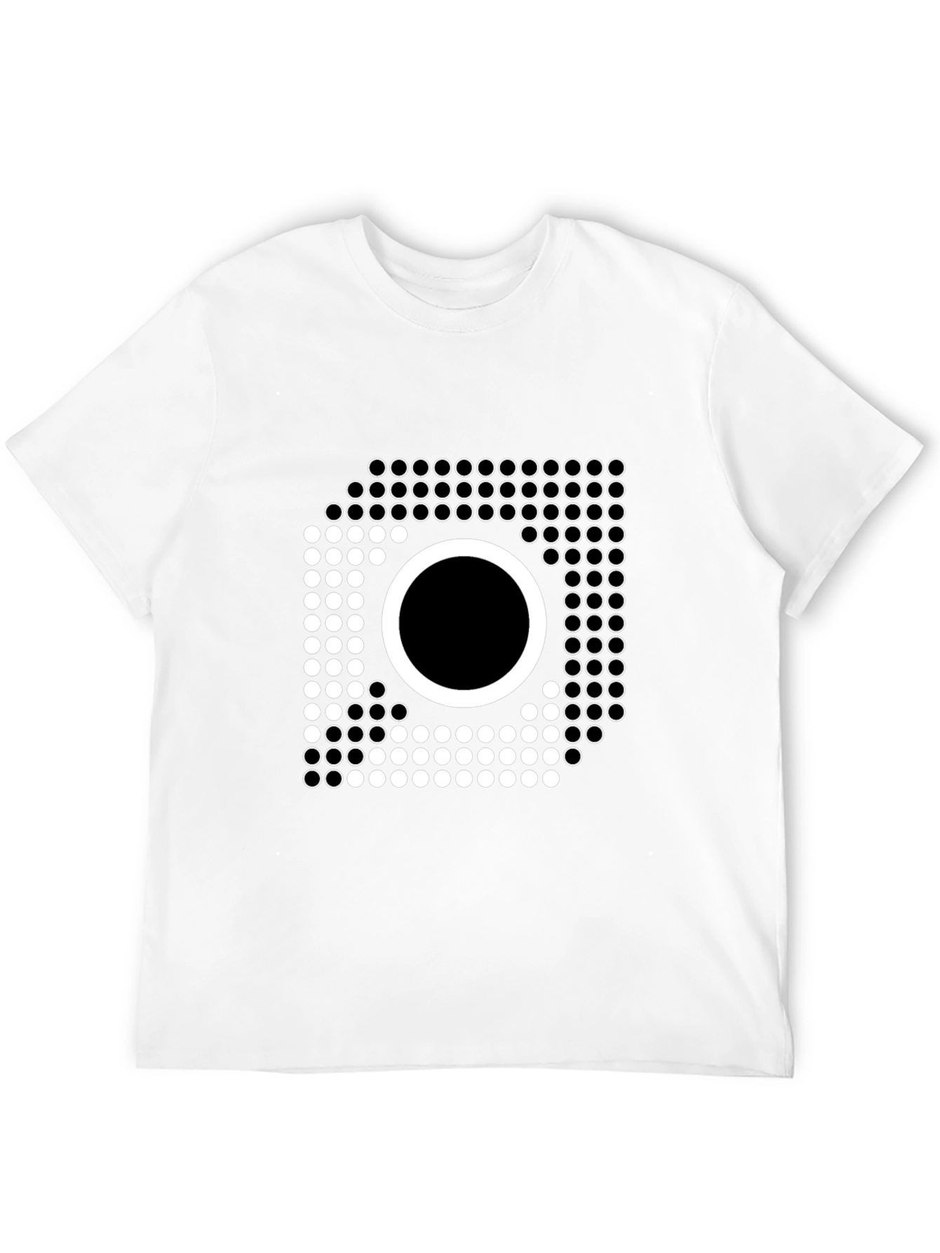 Geometric Circle Graphic Tee - Modern Style Black T-Shirt