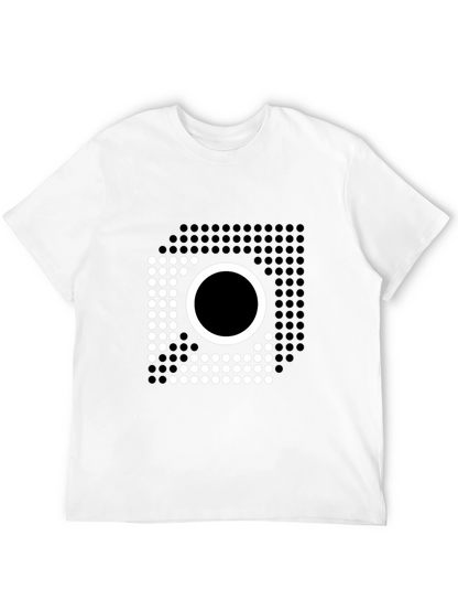 Geometric Circle Graphic Tee - Modern Style Black T-Shirt