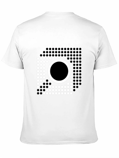 Geometric Circle Graphic Tee - Modern Style Black T-Shirt