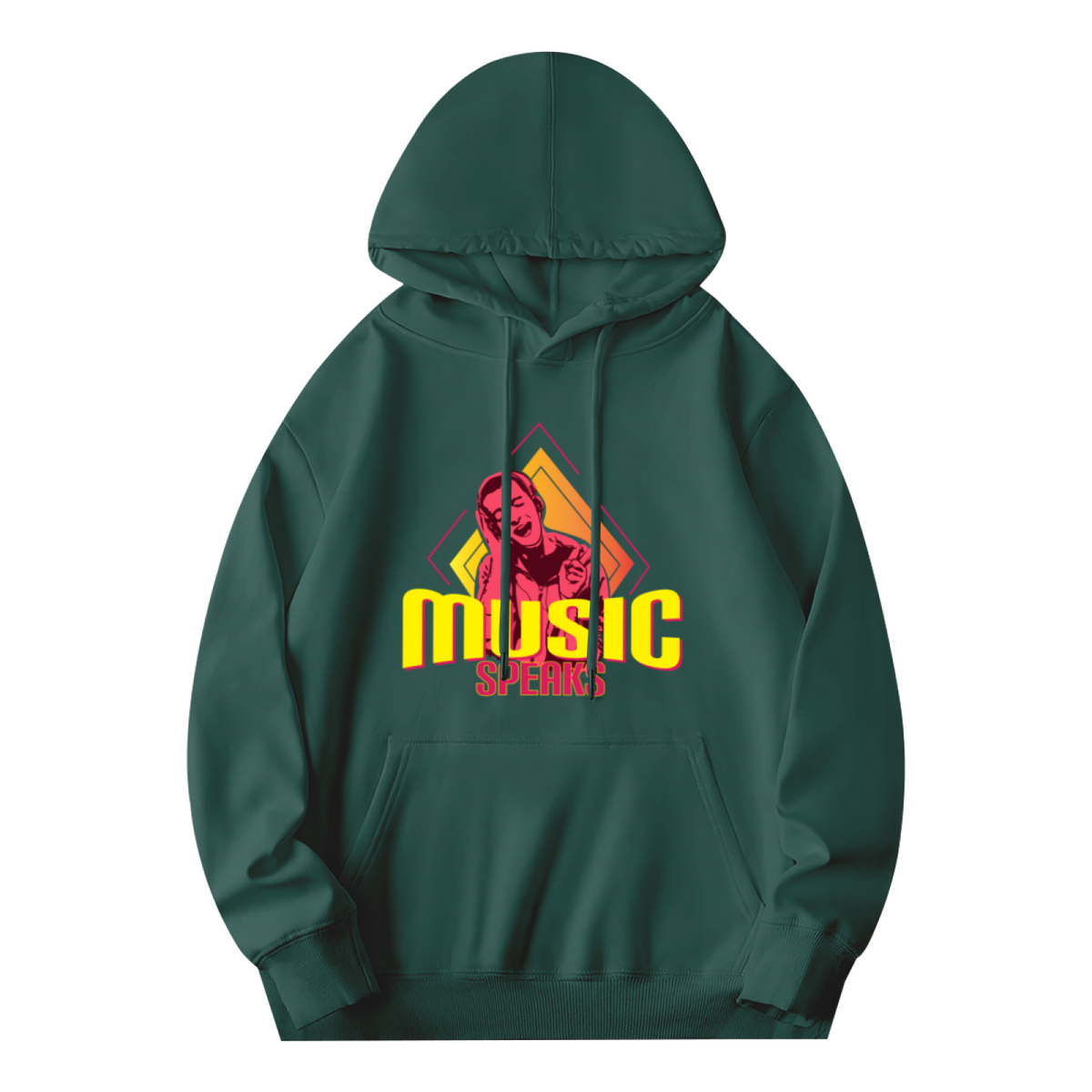 Retro Music Speaks Colorful Graphic Hoodie