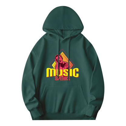 Retro Music Speaks Colorful Graphic Hoodie