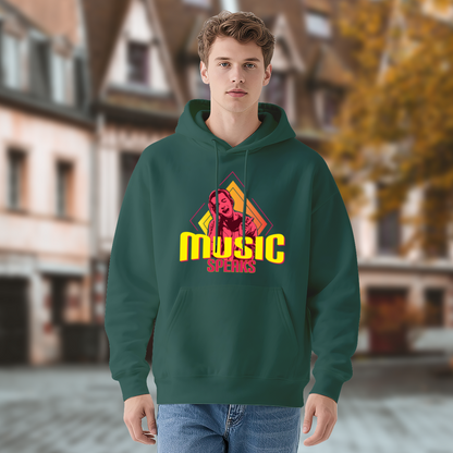 Retro Music Speaks Colorful Graphic Hoodie