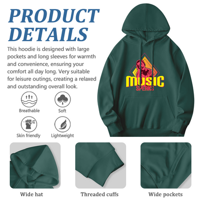 Retro Music Speaks Colorful Graphic Hoodie
