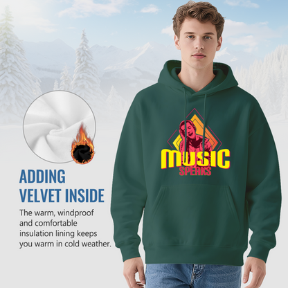 Retro Music Speaks Colorful Graphic Hoodie