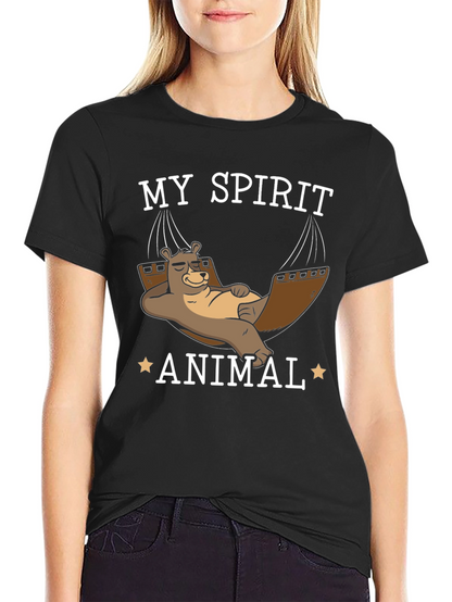 My Spirit Animal T-Shirt - Lazy Bear Hammock Design