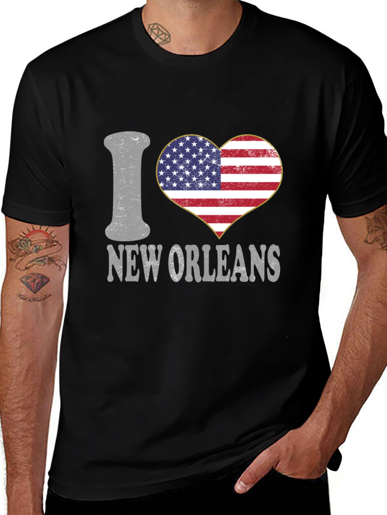 I Heart New Orleans T-Shirt Patriotic Tee