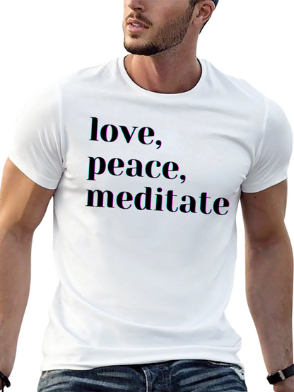 Love Peace Meditate Graphic T-Shirt