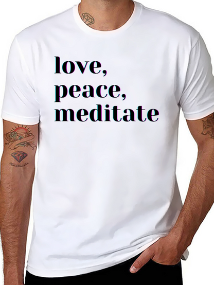 Love Peace Meditate Graphic T-Shirt