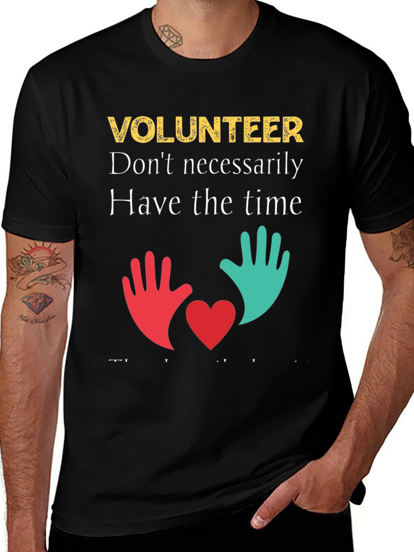 Volunteer T-Shirt: Time & Heart Design