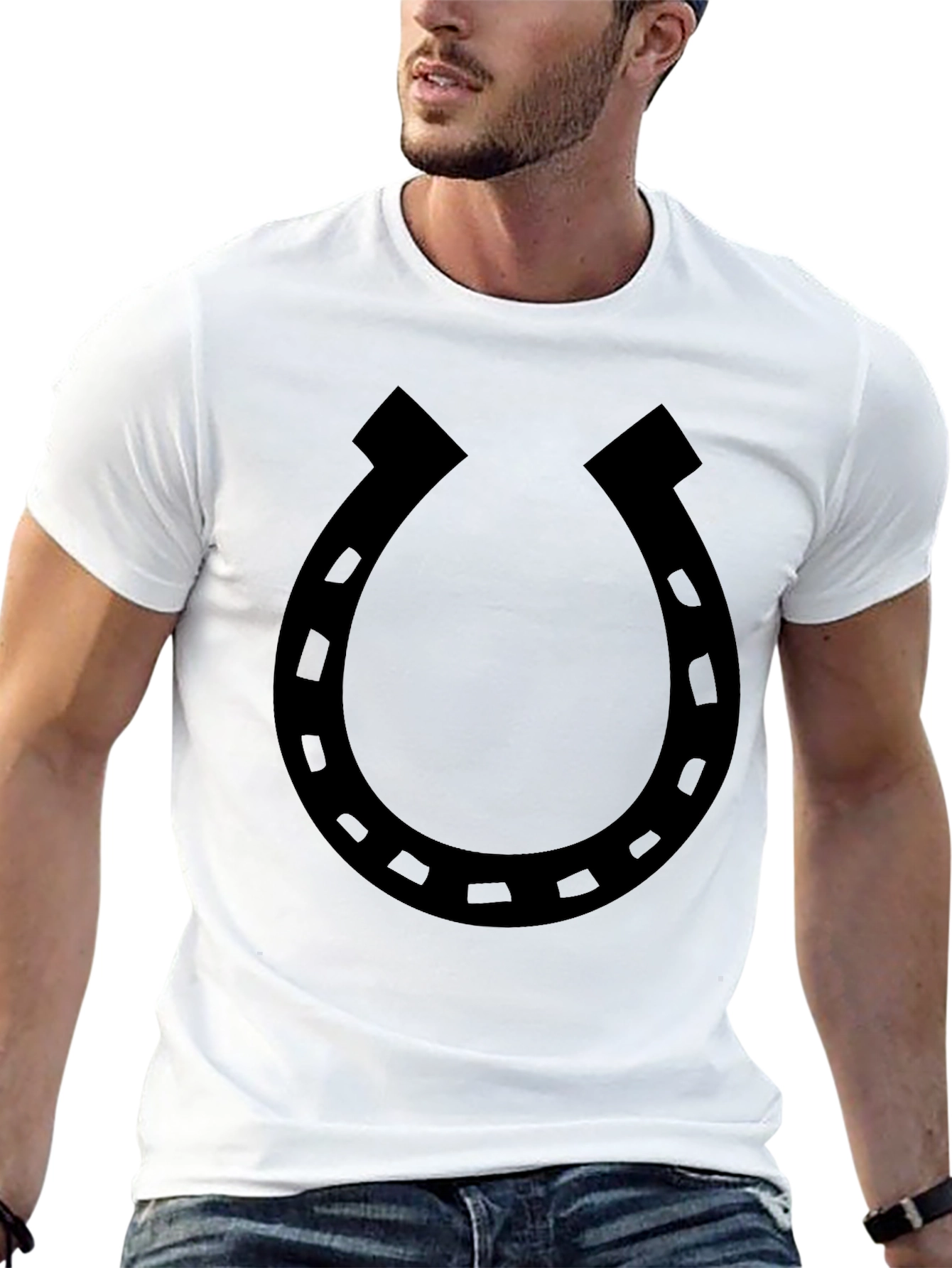 Lucky Horseshoe Graphic Tee - Classic Black T-Shirt