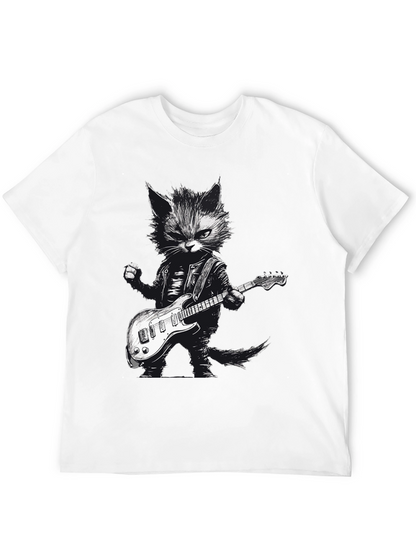 Cool Cat Guitarist Graphic Tee