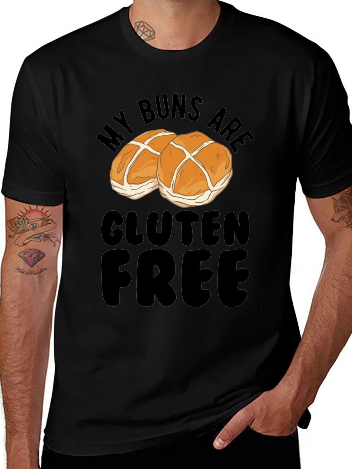 Gluten Free Buns Graphic Tee - Funny Food T-Shirt