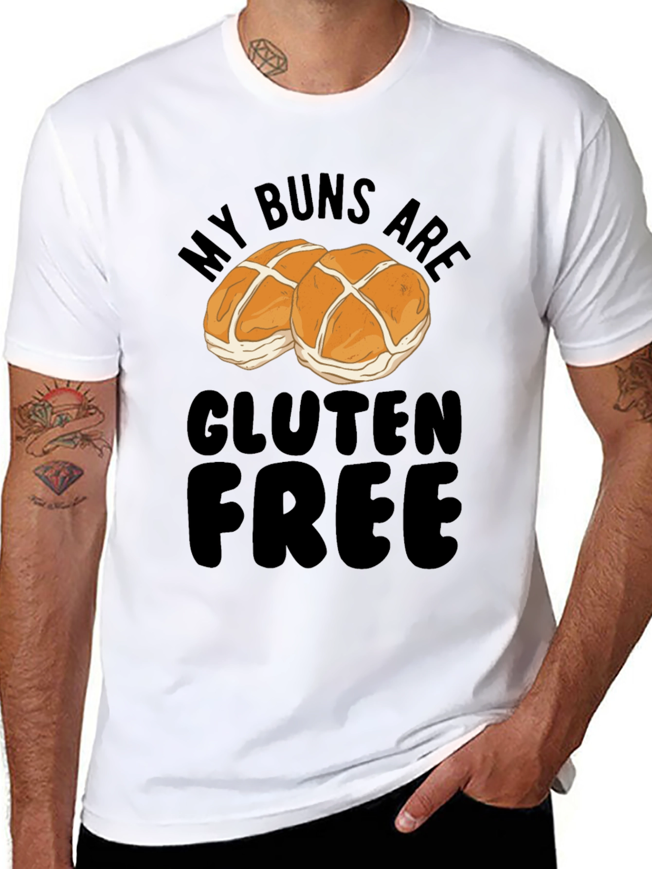 Gluten Free Buns Graphic Tee - Funny Food T-Shirt