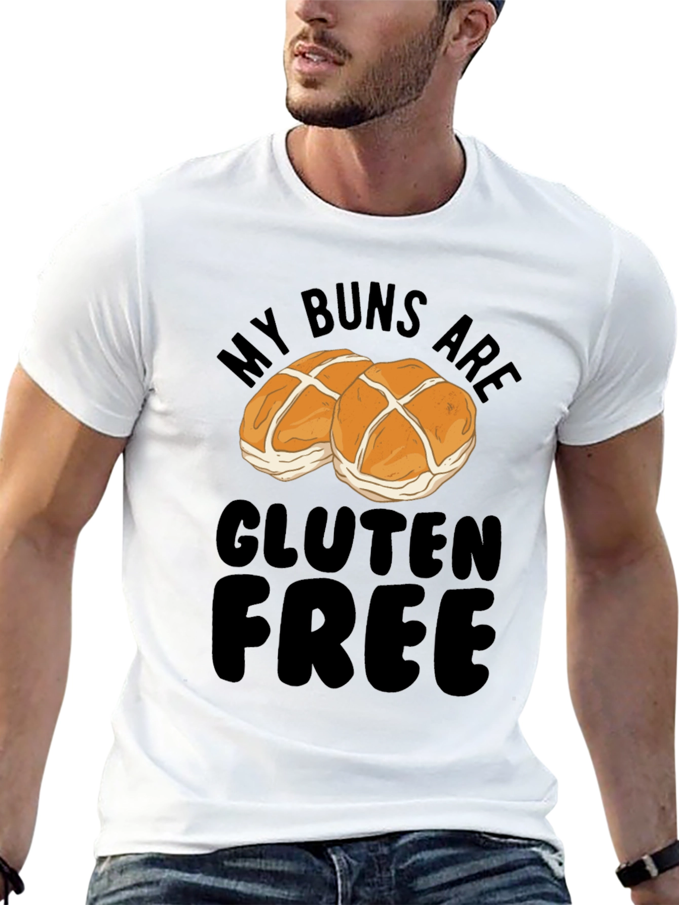 Gluten Free Buns Graphic Tee - Funny Food T-Shirt
