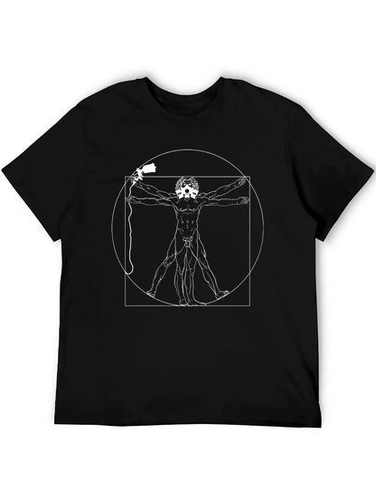 Vitruvian Man T-Shirt - Black Graphic Tee