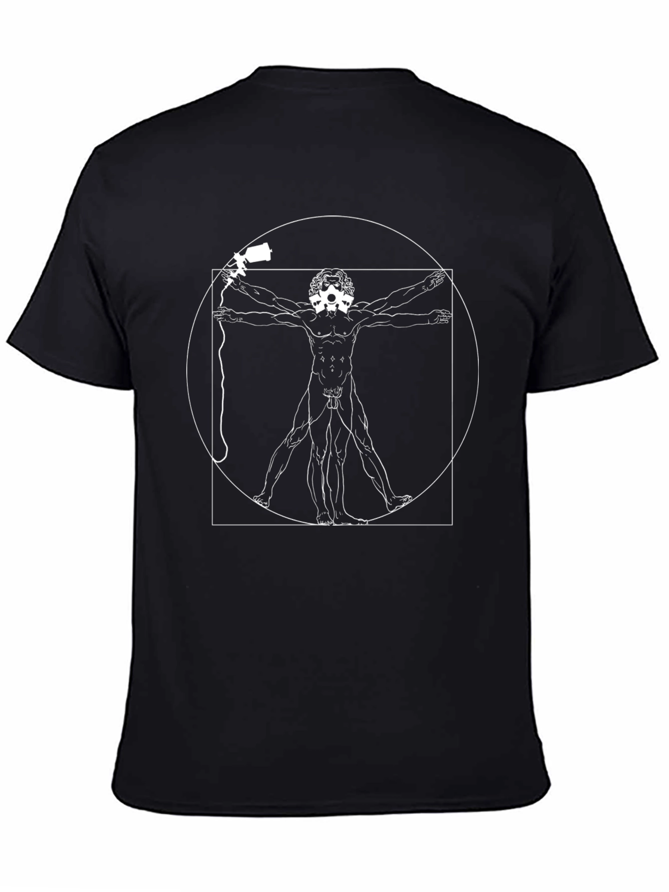 Vitruvian Man T-Shirt - Black Graphic Tee