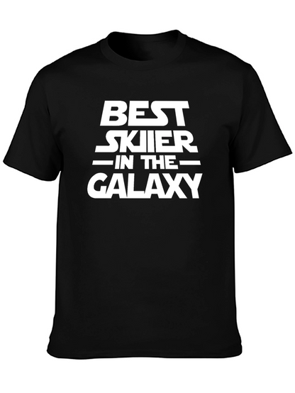 Best Skier in the Galaxy Black Graphic T-Shirt
