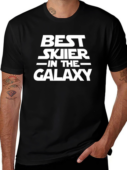 Best Skier in the Galaxy Black Graphic T-Shirt