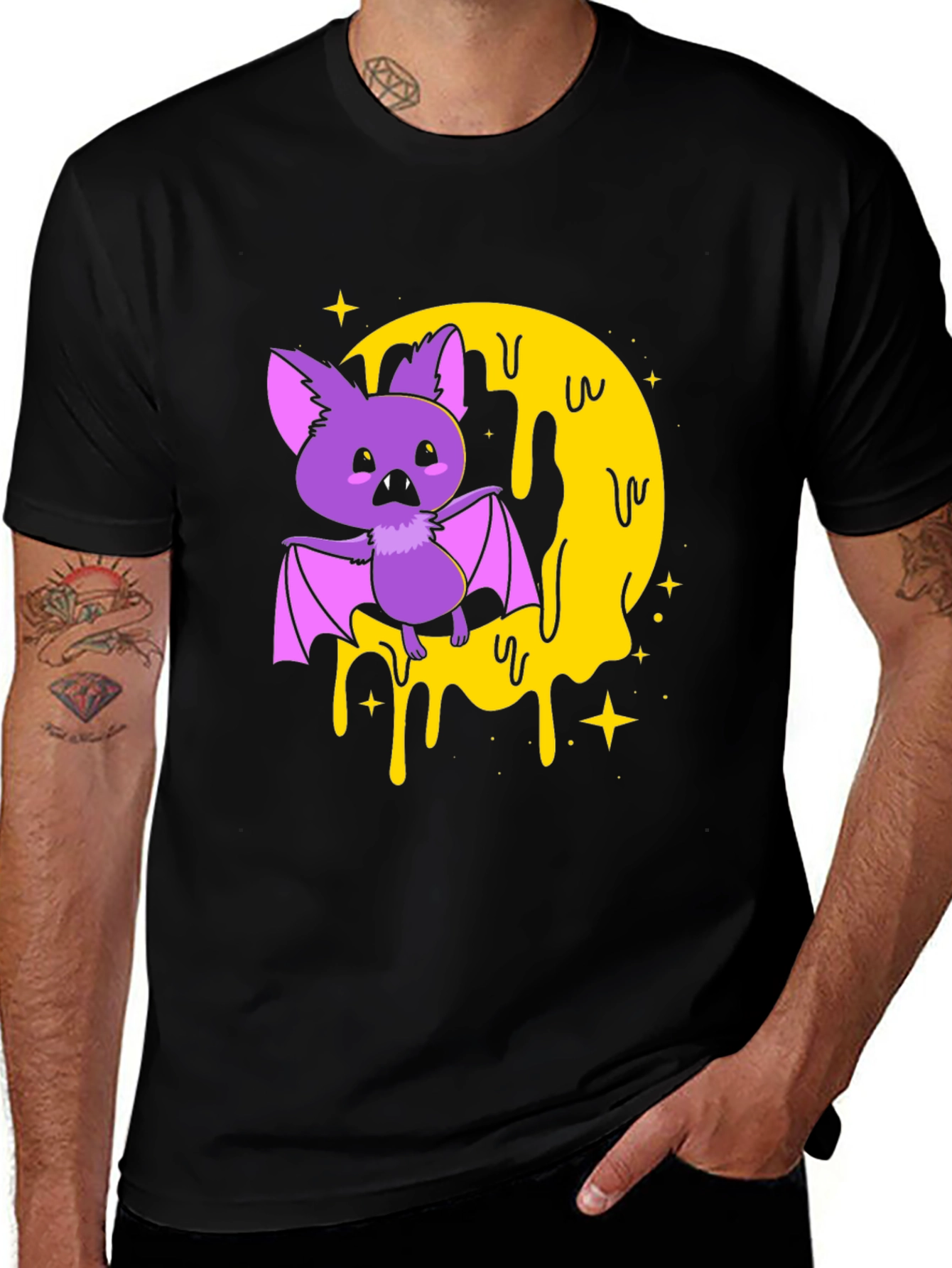 Spooky Bat Graphic Print T-Shirt