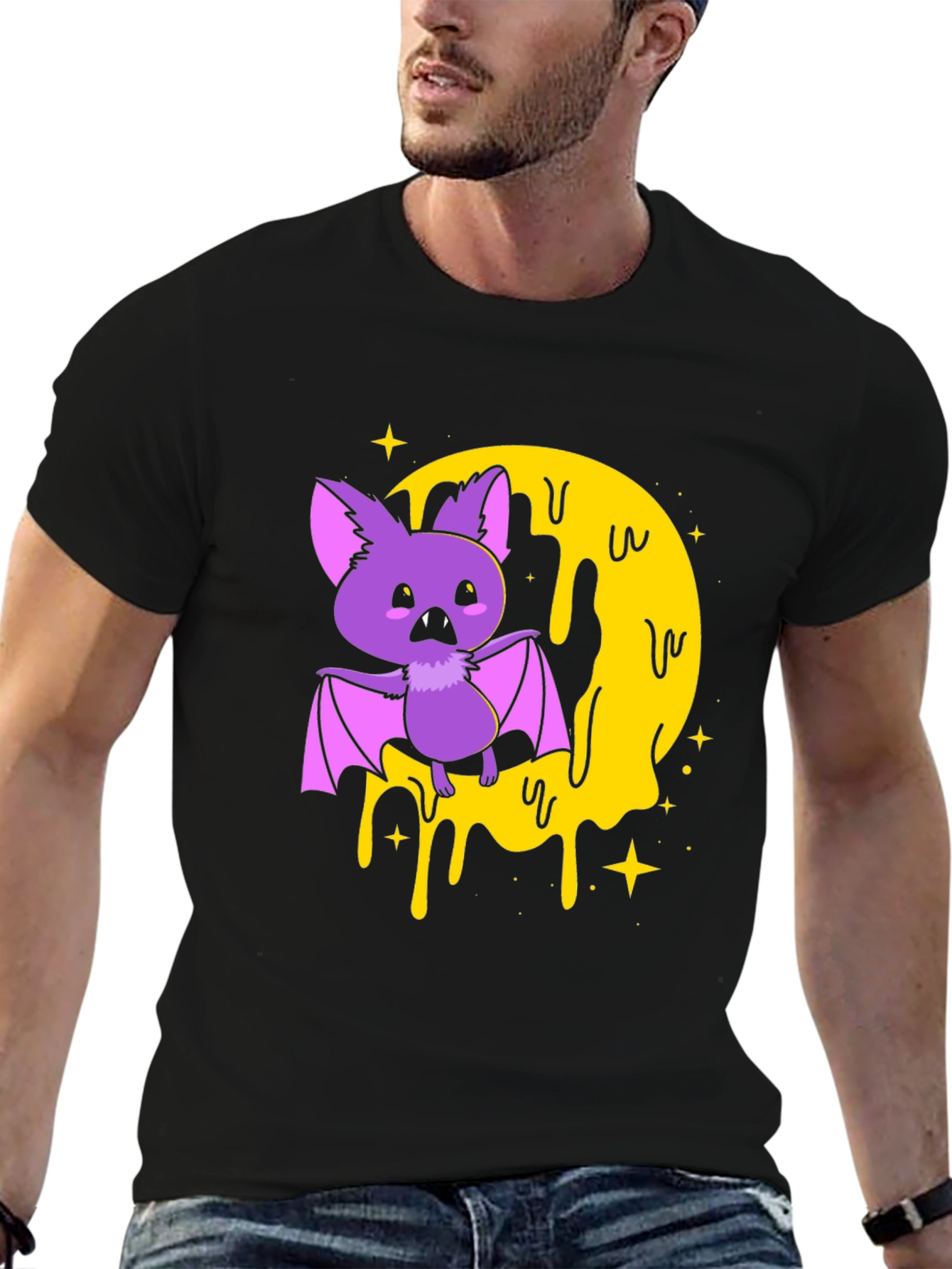 Spooky Bat Graphic Print T-Shirt