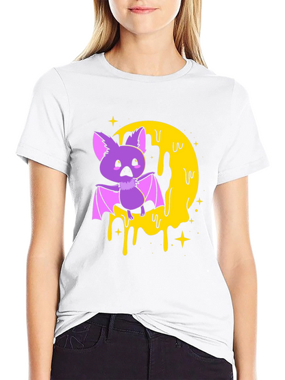 Spooky Bat Graphic Print T-Shirt
